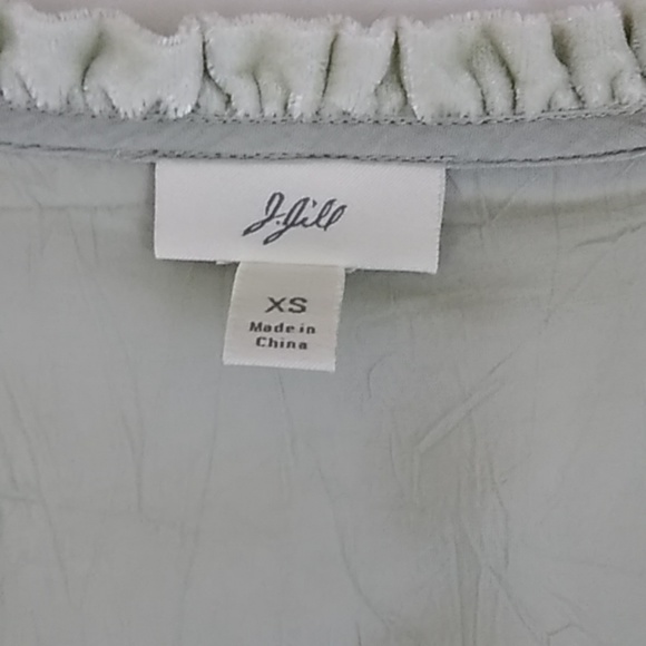 J. Jill Light Olive Green Sheer Top - Picture 4 of 7